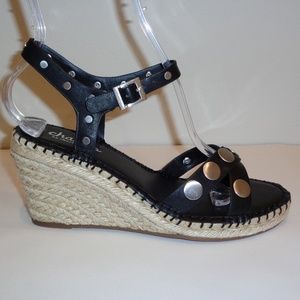 Charles David NACHO Black Jute New Wedge Sandals